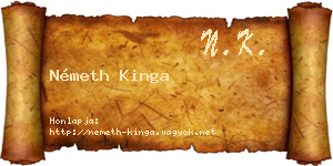 Németh Kinga névjegykártya